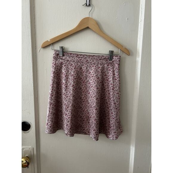 Hollister Dresses & Skirts - Hollister Pink Satin Floral High‎ Waisted Skirt NWT | S